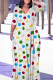Multicolor Casual Geometric Print Lace Up Contrast V Neck Printed Plus Size Dresses