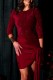 Red Party Solid Color Sequins Patchwork O Neck Wrapped Skirt Dresses