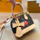 Brown Daily Fruit Print Letters Patchwork Zipper Bags