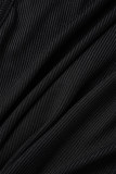 Black Street Letter V Neck High Waist Tops