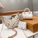 White Street Letters Gradient Patchwork Zipper Bags