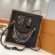 Black Street Letters Gradient Patchwork Zipper Bags