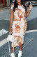 Light Color Casual Floral Print Butterfly Contrast O Neck Printed Short Sleeve Dress