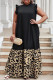 Black Casual Daily Print Patchwork Half A Turtleneck Long Dresses