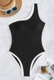 Pink Sexy Solid Color Patchwork Swimwears