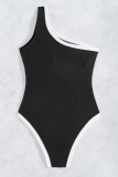 Pink Sexy Solid Color Patchwork Swimwears