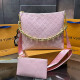 Pink Casual Letters Chains Zipper Embossed Bags