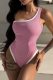 Pink Sexy Solid Color Patchwork Swimwears