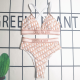 Pink Sexy Letters Patchwork Swimwears