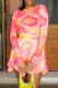 Red Casual Print Patchwork O Neck Long Sleeve Two Pieces