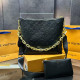 Black Casual Letters Chains Zipper Embossed Bags