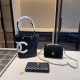 Black Street Letters Patchwork Texture Contrast Gross Bags