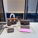 Brown Daily Letters Patchwork Zipper Contrast Bags