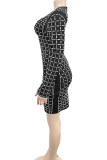 Apricot Sexy Solid Color Hollow Out Backless Hot Drill O Neck Wrapped Skirt Dresses