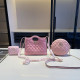 Pink Celebrities Solid Color Patchwork Chains Texture Bags