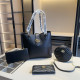 Black Street Letters Metal Accessories Trim Zipper Texture Bags