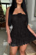 Black Sexy Solid Color Backless Strapless Bodycon Rompers