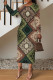 Green Casual Colorblock National Totem Print Contrast O Neck Printed Dresses