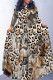 Leopard Print Casual Snakeskin Print Leopard Tiger Stripes Pocket With Belt Contrast O Neck Printed Dresses