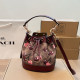 Burgundy Casual Fruit Print Letters Draw String Bags
