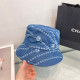 Dark Blue Street Letters Patchwork Hat