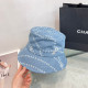 Baby Blue Street Letters Patchwork Hat