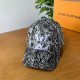Light Gray Street Letters Embroidered Distressed Hat