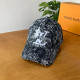 Dark Gray Street Letters Embroidered Distressed Hat