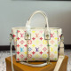 White Casual Letters Gradient Zipper Contrast Bags