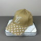 Yellow Casual Letters Patchwork Contrast Hat