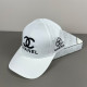 White Casual Letters Embroidered Contrast Hat