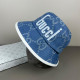 The cowboy blue Casual Letters Patchwork Contrast Hat