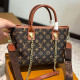 Brown Street Letters Patchwork Zipper Contrast Bags