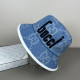 The cowboy blue Daily Letters Patchwork Contrast Hat