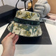 Green Casual Butterfly Letters Embroidered Patchwork Hat