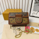 Brown Casual Letters Patchwork Metal Accessories Trim Contrast Bags