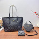 Black Gray Street Letters Patchwork Contrast Bags