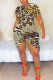 Light Green Casual Geometric Print Irregular Contrast O Neck Printed Short Sleeve Dress