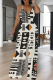 Black And White Casual Print Patchwork Spaghetti Strap Jumpsuits