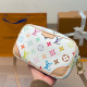 White Casual Letters Gradient Zipper Contrast Bags