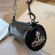 Black Street Solid Color Patchwork Metal Accessories Trim Zipper Bags
