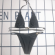 Black Sexy Metal Accessories Trim Strap Design Swimwears