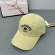 Light Yellow Casual Letters Cartoon Embroidered Hat