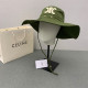 Green Daily Letters Draw String Patchwork Hat