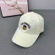 White Casual Letters Cartoon Embroidered Hat