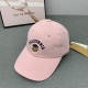 Pink Casual Letters Cartoon Embroidered Hat