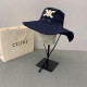 Blue Daily Letters Draw String Patchwork Hat