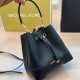 Black Daily Solid Color Draw String Patchwork Bags