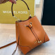 Orange Daily Solid Color Draw String Patchwork Bags