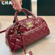 Burgundy Casual Letters Patchwork Zipper Texture Bags